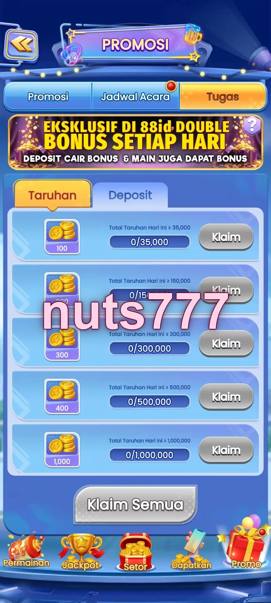 nuts777 Tangkapan Layar Resmi APK